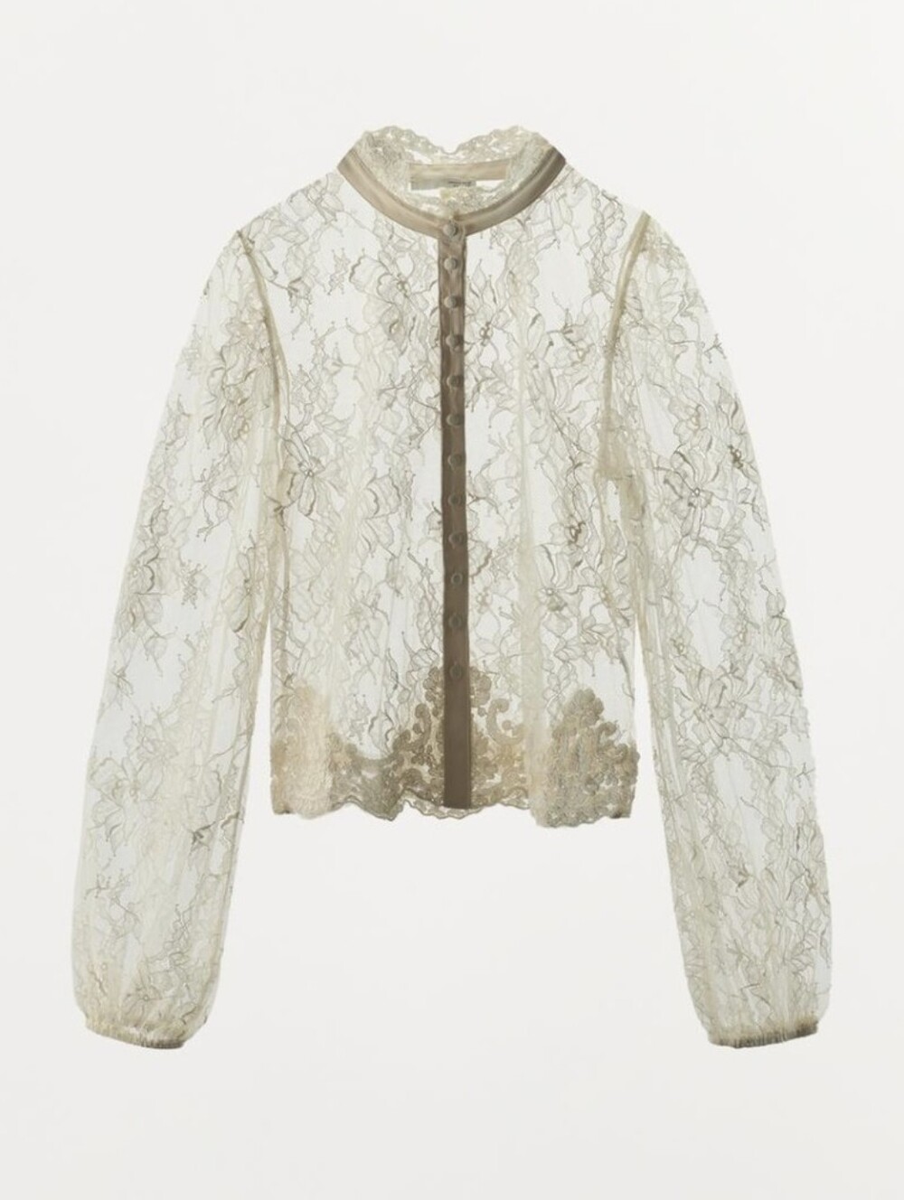ZARA LACE BUTTON-FRONT TOP
